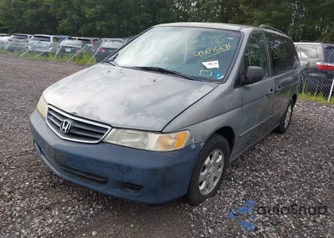 2002 Honda Odyssey Ex-L z USA, uszkodzony, nr VIN 2HKRL18922H518883